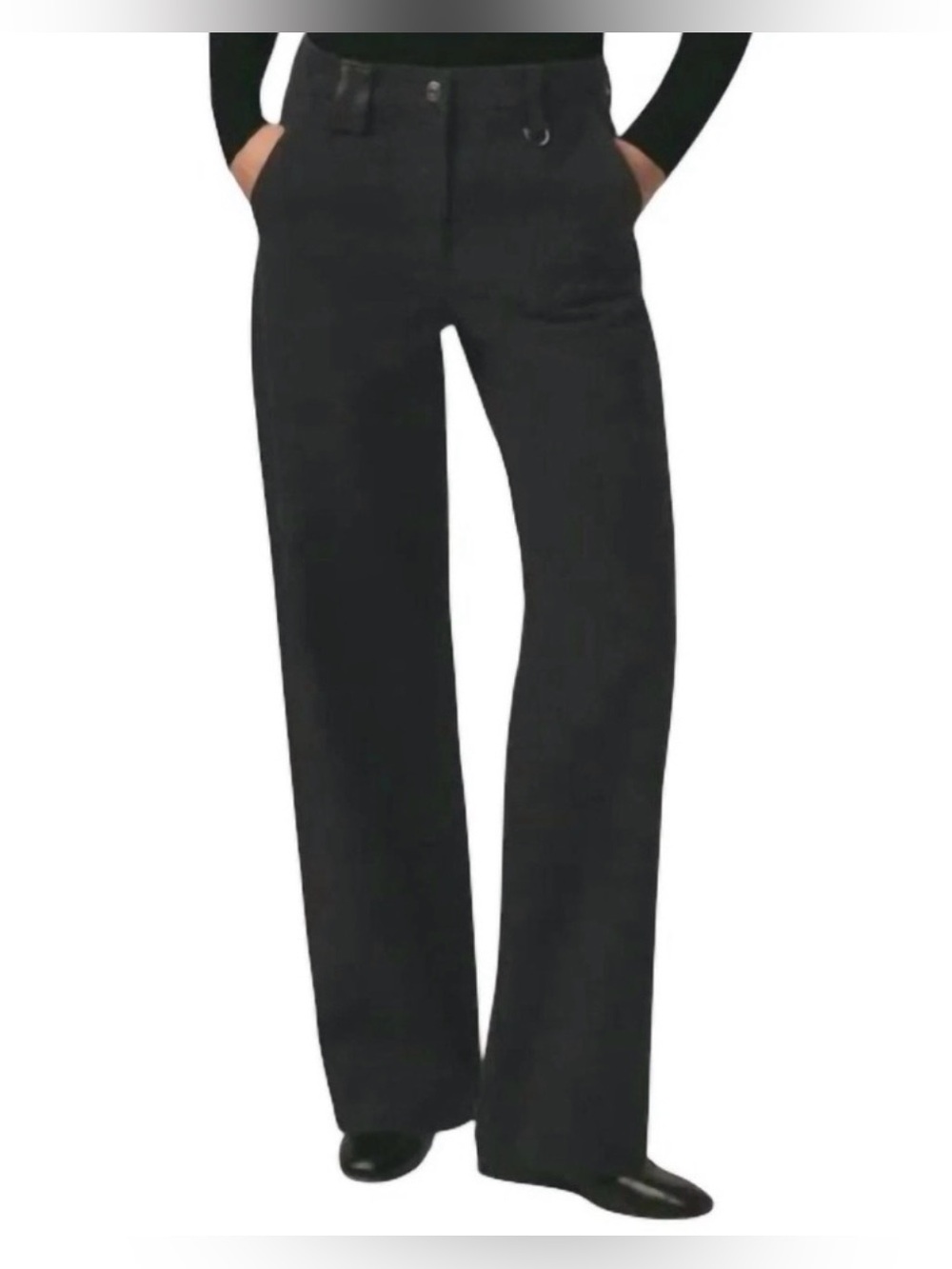 Favorite Daughter Taylor Wide Leg Jeans Norway Wash Black Size 34